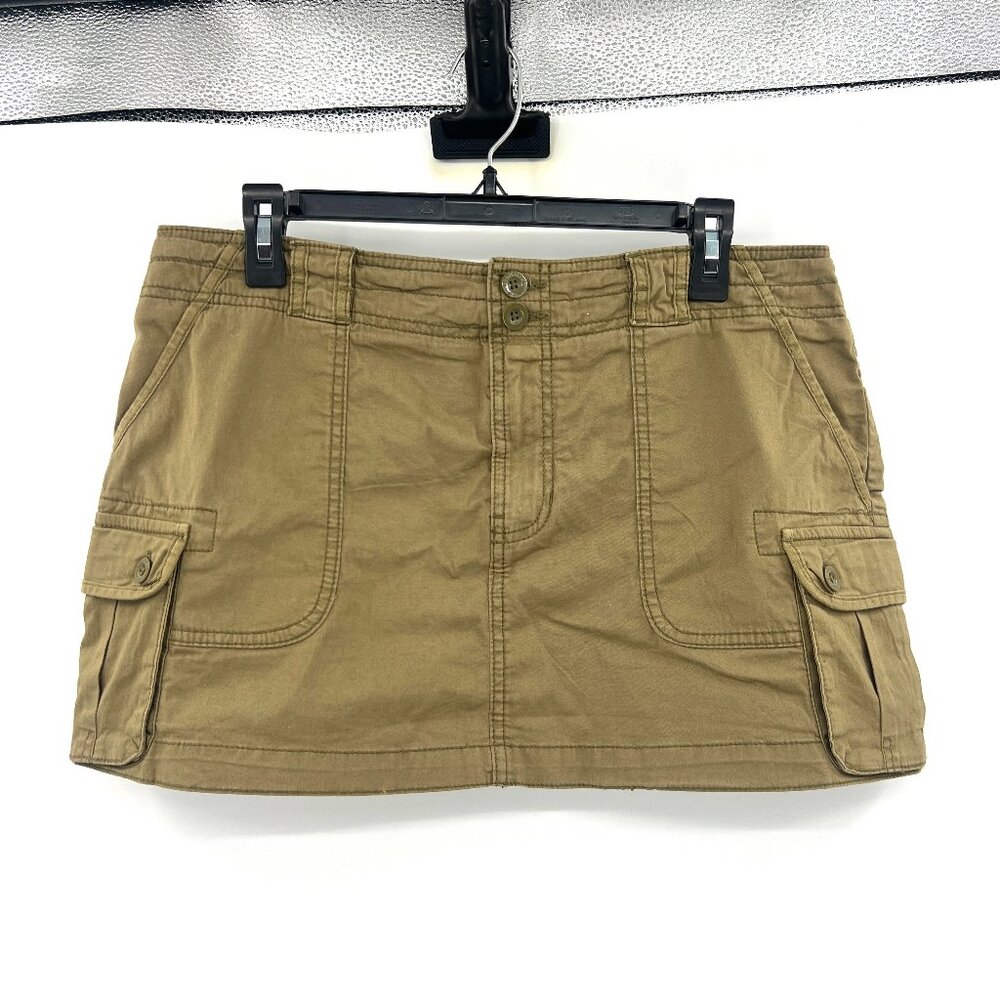 Vintage Y2K Abercrombie & Fitch Green Cargo Micro Mini Skirt Women's Medium
